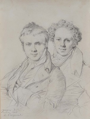 Jean-Auguste-Dominique Ingres (Montauban 1780 - 1867 Paris), Double portrait
d’Otto Magnus von Stackelberg et Jacob Linckh, 1817, crayon au graphite sur
papier, 196 x 144 mm. Musée Jenisch Vevey © Musée Jenisch Vevey / photographe :
David Quattrocchi