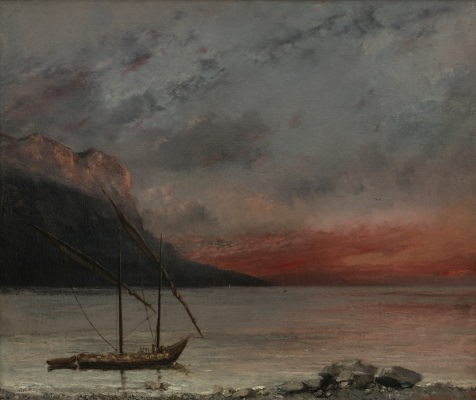 Gustave Courbet, Coucher de soleil sur le Léman, 1874, huile sur toile. Photo :
Julien Gremaud