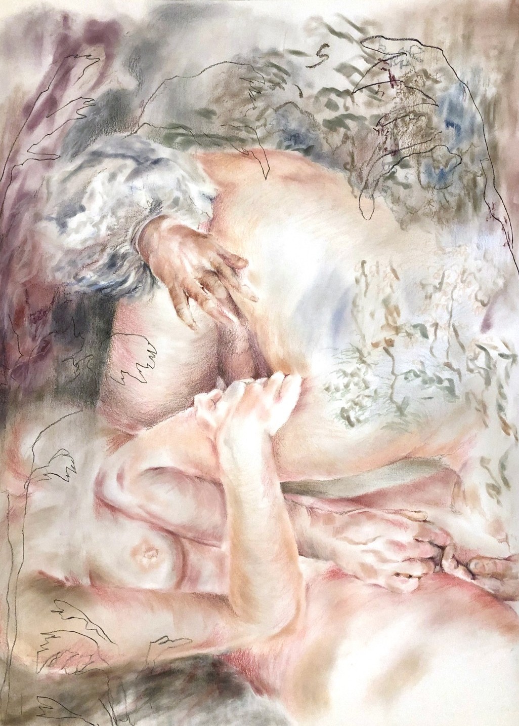 Lou Cohen (Paris *1995), I Can’t Live Without You 3, 2026, Pastel sec sur
papier, 59 x 42 cm © Lou Cohen
