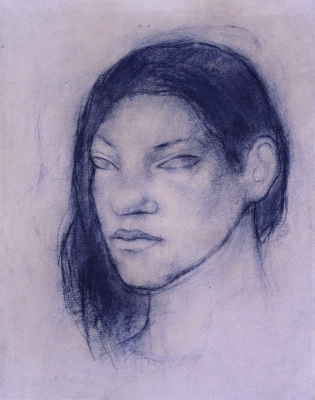 Paul Gauguin, Portrait d’une tahitienne, vers 1891, fusain sur papier vergé
Ingres, 34 x 26,5 cm © Fondation Jean et Suzanne Planque, déposée au Musée
Jenisch Vevey (Suisse). Photo : Alberto Ricci, Paris.