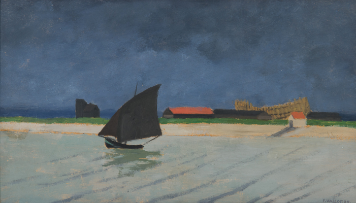 Félix Vallotton, L’Estuaire de la Seine (Marine), 1901, tempera sur carton, 23
x 41 cm © Fondation Jean et Suzanne Planque, déposée au Musée Jenisch Vevey
(Suisse). Photo : Alberto Ricci, Paris.