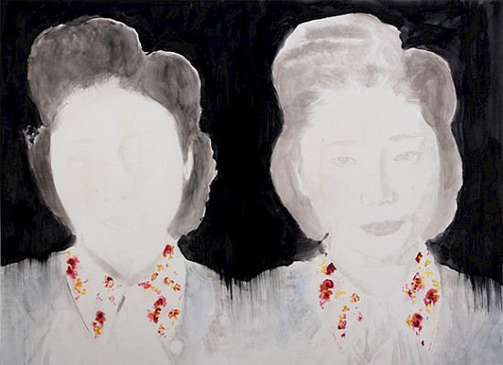 Die Buchhalterin, [La comptable], 2018, aquarelle sur papier, 54 x 74 cm © Uwe
Wittwer, collection particulière, Zurich, photographie : Conradin Frei