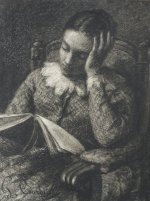 La Lecture (Zélie Courbet ?), vers 1853, fusain et estompe sur papier. Musée des
Beaux-Arts de Tournai