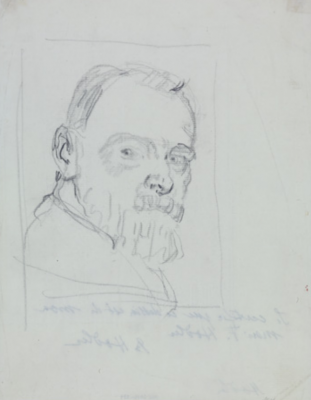 Ferdinand Hodler (1853-1918), Autoportrait, 1915-1916, crayon de graphite sur
papier à lettres vergé. Musée Jenisch Vevey, donation Rudolf Schindler © Musée
Jenisch Vevey. Photo Claude Bornand