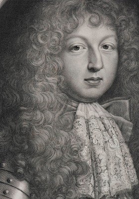 Robert Nanteuil (Reims 1623 ? – 1678 Paris), Louis, dauphin de France, 1677,
burin. Cabinet cantonal des estampes, Fondation
William Cuendet et Atelier de Saint-Prex, collection Rossier-Koechli
 