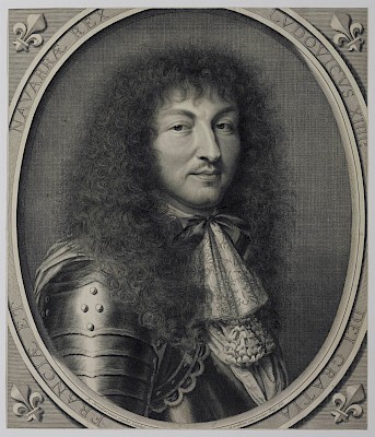 Robert Nanteuil (Reims 1623 ? – 1678 Paris), Louis XIV, 1666, burin, Cabinet
cantonal des estampes, Fondation William Cuendet et Atelier de Saint-Prex,
collection Rossier-Koechlin
 