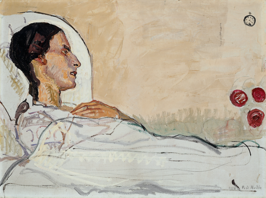 Portrait de Valentine Godé-Darel malade, 1914, huile sur toile, Kunstmuseum
Solothurn, Dübi-Müller-Stiftung © Kunstmuseum Solothurn
 