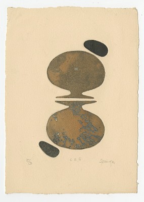 Ferdinand Springer, Combined forms (CB), 1968, Aquatinte sur papier vélin, 147 x
85 mm. Musée Jenisch Vevey – Cabinet cantonal des estampes, collection de la
Ville de Vevey. Photographie : Julien Gremaud