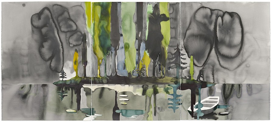 Françoise Pétrovitch, Île, 2023 Lavis d’encre sur papier / Lavis d’encre sur
papier, 160 × 360 cm © Françoise Pétrovitch/ProLitteris, Zurich

Crédit photographique: Aurélien Mole/Courtesy Semiose, Paris